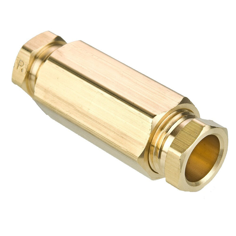 62HD-2 by Parker | Hi-Duty Fittings | Union | 1/8" Tube Size | Min. Orifice Size: .093" | .375" Hex | Straight | Brass | Pack of 5