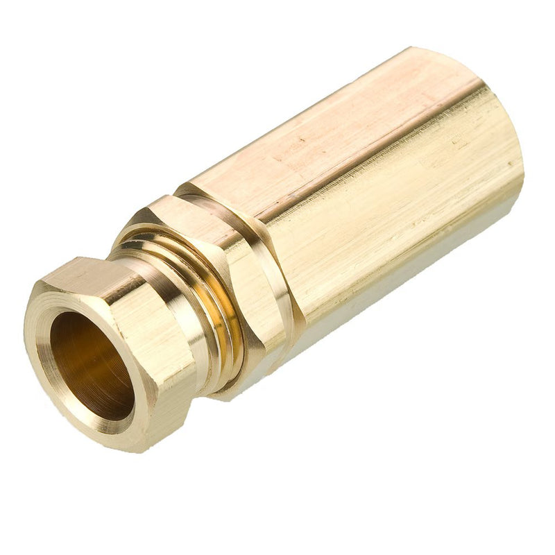 66HD-6-4 by Parker | Hi-Duty Fittings | 3/8" Tube Size Connector x 1/4" Female Pipe Thread | Min. Orifice Size: .312" | .562" Hex | 1.718" Length | Straight | Brass | Pack of 10