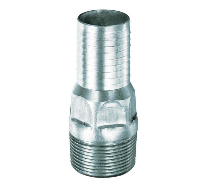 HEX-SPN050 by Kuriyama | HEX-SPN Series | Combination Hose Nipple with Hex | 1/2" Male NPT x 1/2" Hose Barb | Zinc Plated Steel
