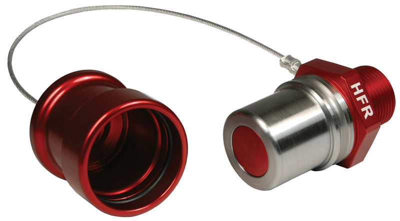 HFR-C1 by Dixon Valve | FloMAX High Flow 1"-Series | Receiver with Cap | 1" Male NPT | Red | Anodized Aluminum
