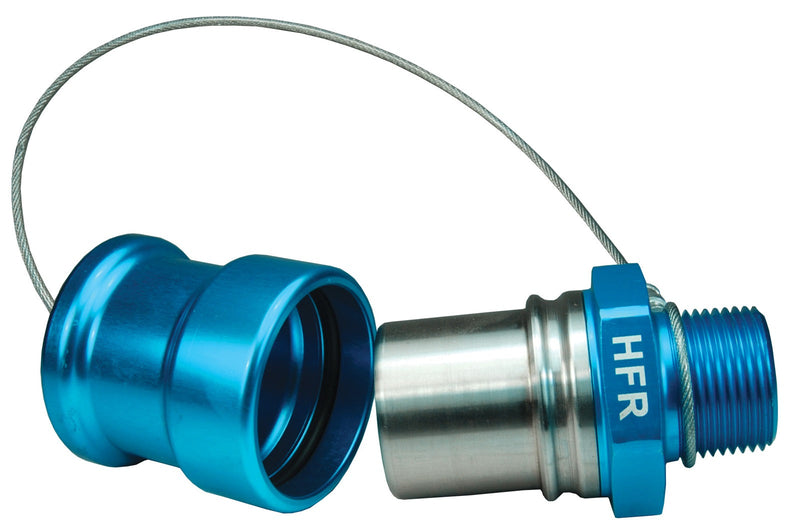 HFR-C3 by Dixon Valve | FloMAX High Flow 1"-Series | Receiver with Cap | 1" Male NPT | Teal/Blue | Anodized Aluminum