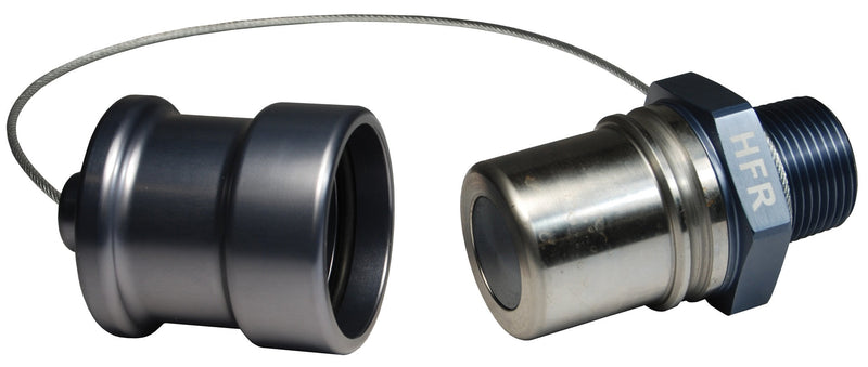 HFR-C7 by Dixon Valve | FloMAX High Flow 1"-Series | Receiver with Cap | 1" Male NPT | Blue/Gray | Anodized Aluminum