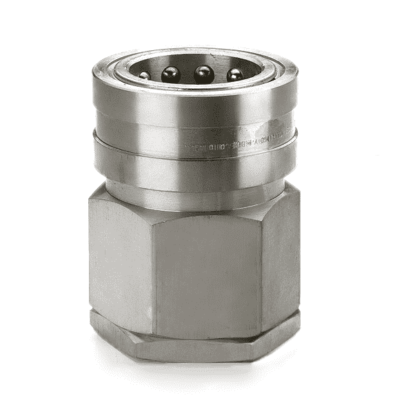 LL10H41 Hansen® by Danfoss | Quick Disconnect Coupling | HK10/12/20 Series | 1-1/4" Female NPTF x 1-1/4" ISO 7241-1 B | Socket | NBR Seal | 303 Stainless Steel