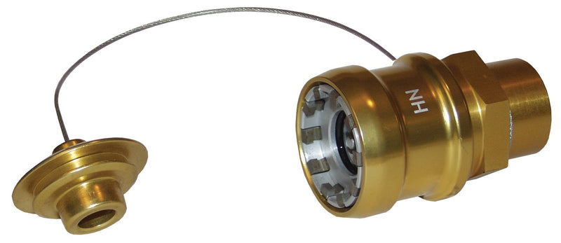 HN-P by Dixon Valve | FloMAX Standard-Series | Hydraulic Oil Nozzle | with Plug | 3/4" Female NPT | Gold | Anodized Aluminum