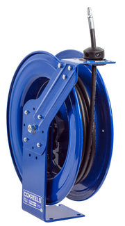 HP-N-140 by Coxreels | SH Series | 5,000 PSI Spring Driven Hose Reel for Grease & Hydraulic Oil | 1/4" Hose ID, 1/4" FNPT Inlet x 1/4" MNPT Hose End | Steel | 40ft Rubber Hose Included