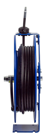 HP-N-335 by Coxreels | SH Series | 4,000 PSI Spring Driven Hose Reel for Grease & Hydraulic Oil | 3/8" Hose ID, 3/8" FNPT Inlet x 3/8" MNPT Hose End | Steel | 50ft Rubber Hose Included