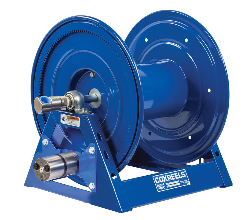 HP1125-4-325-H by Coxreels | HP1125 Series | 5,000 PSI Motor Driven Hose Reel for Hydraulic Oil | Hydraulic Motor | 1/2" Hose ID, 1/2" FNPT Inlet | Steel | 325ft Capacity, Hose Not Included