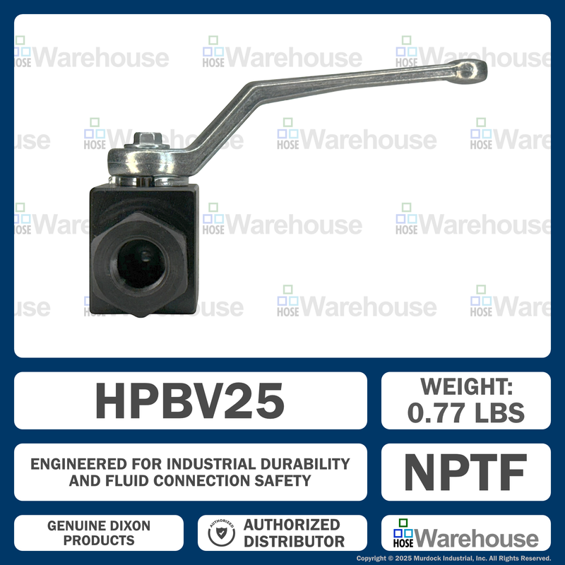 HPBV25 by Dixon Valve | High Pressure Ball Valve | Full-Bore | 1/4" Female NPT x 1/4" Female NPT | Carbon Steel