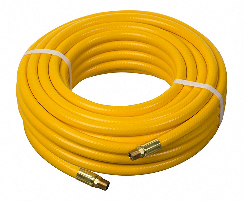 HS1181-04X50 Kuri-Tec by Kuriyama | HS1181 Series | Utility-Grade PVC Air Tool Hose Assembly | 1/4" ID | 1/4" x 1/4" Male NPT | Yellow | 50ft Length
