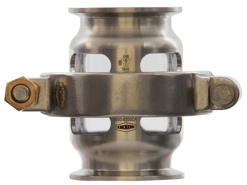 HSGP300CCA Dixon Valve HSG Sight Glass - 3" Bolted Clamp Style - PTFE Gasket - 316L Stainless Steel