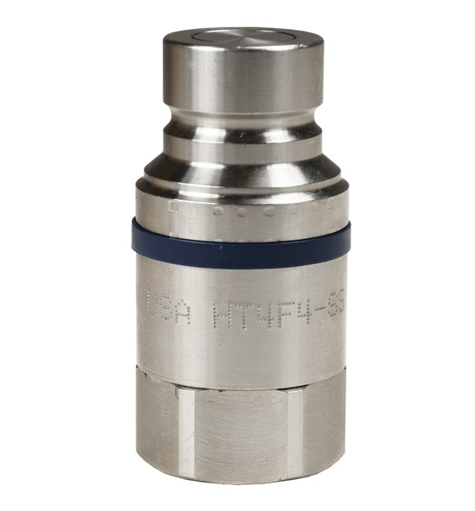 HT8BF10-SS by Dixon Valve | Hydraulic Quick Disconnect Coupling | HT-Series | 1-1/4" Female BSPP x 1" ISO16028 Flushface Interchange | Plug | 316 Stainless Steel