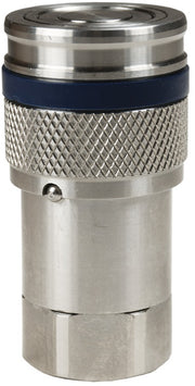 8HTBF10-SS by Dixon Valve | Hydraulic Quick Disconnect Coupling | HT-Series | 1-1/4" Female BSPP x 1" ISO16028 Flushface Interchange | Socket | Nitrile Seal | 316 Stainless Steel