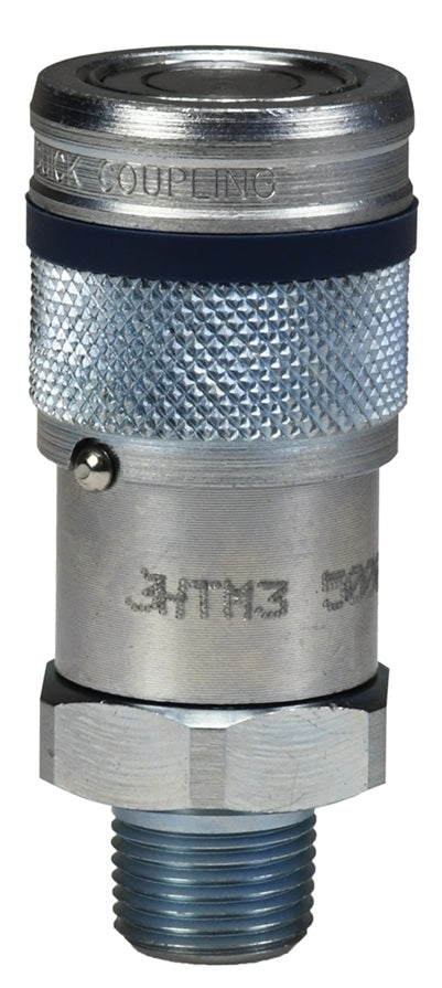 3HTM4 by Dixon Valve | Hydraulic Quick Disconnect Coupling | HT-Series | 1/2" Male NPTF x 3/8" ISO16028 Flushface Interchange | Socket | Nitrile Seal | Steel