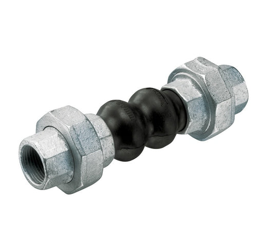 HTDRU0150 by Kuriyama | HTDRU Series | Threaded Union Rubber Expansion Joint | 1-1/2" Size | Female Pipe Ends | 8" Length | Ductile Iron / Nylon