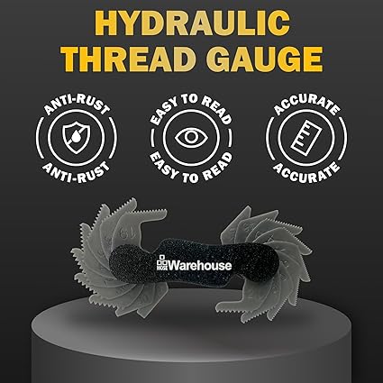 Thread Pitch Gauge | Measure Threads Per Inch for Hydraulic Fittings | Anti-Rust, Accurate, Easy-to-Read | includes Angle Gauges, Inside/Outside Threads, TPI for Inches and MM