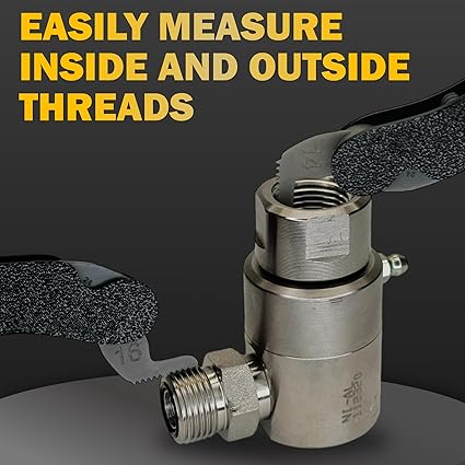 Thread Pitch Gauge | Measure Threads Per Inch for Hydraulic Fittings | Anti-Rust, Accurate, Easy-to-Read | includes Angle Gauges, Inside/Outside Threads, TPI for Inches and MM