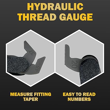 Thread Pitch Gauge | Measure Threads Per Inch for Hydraulic Fittings | Anti-Rust, Accurate, Easy-to-Read | includes Angle Gauges, Inside/Outside Threads, TPI for Inches and MM
