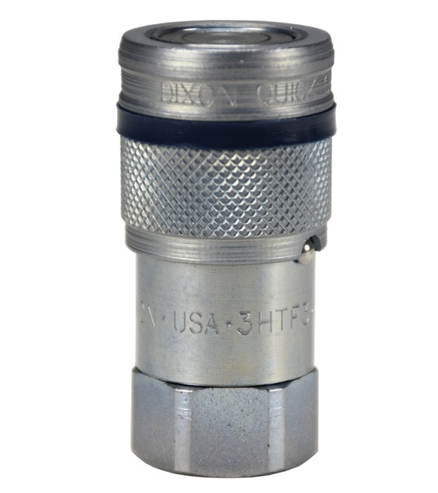 4HTZOF5 by Dixon Valve | Hydraulic Quick Disconnect Coupling | HTZ-Series | ISO16028 Connect Under Pressure Flush Face Coupler | 5/8" Female ORB x 1/2" Body Size | Socket | Steel