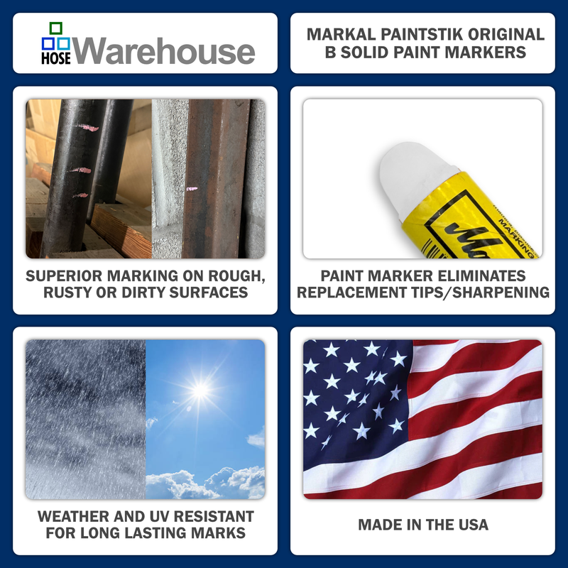 080220 by Markal | B Paintstik | Standard Size 11/16" x 4-3/4" | White