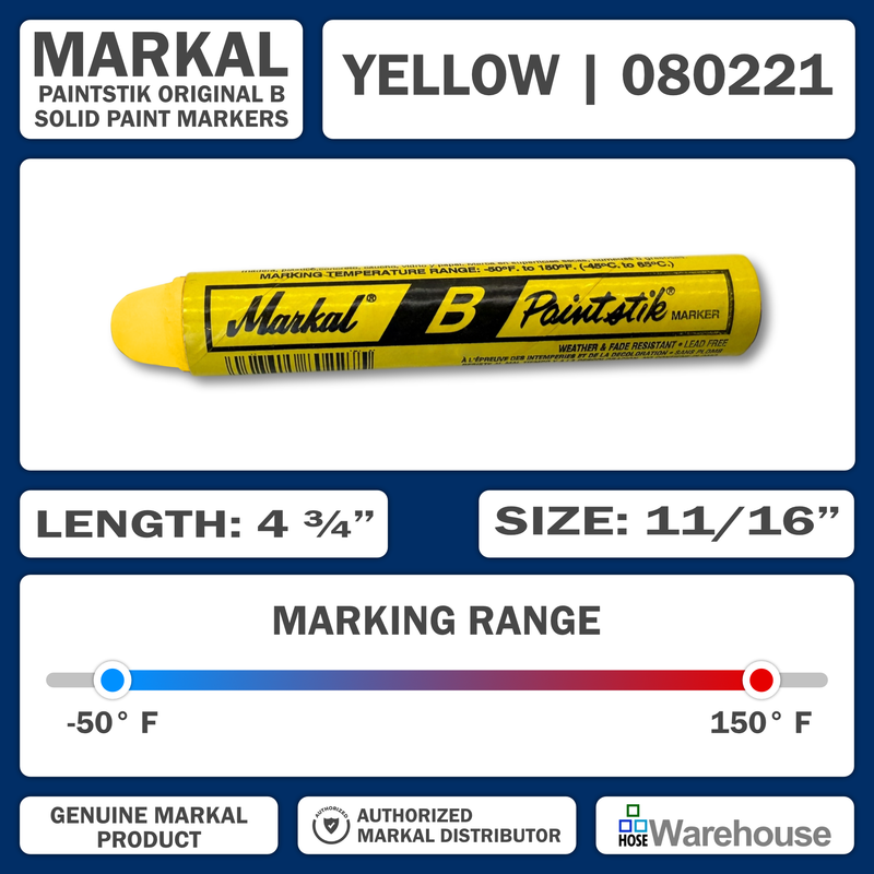 080221 by Markal | B Paintstik | Standard Size 11/16" x 4-3/4" | Yellow