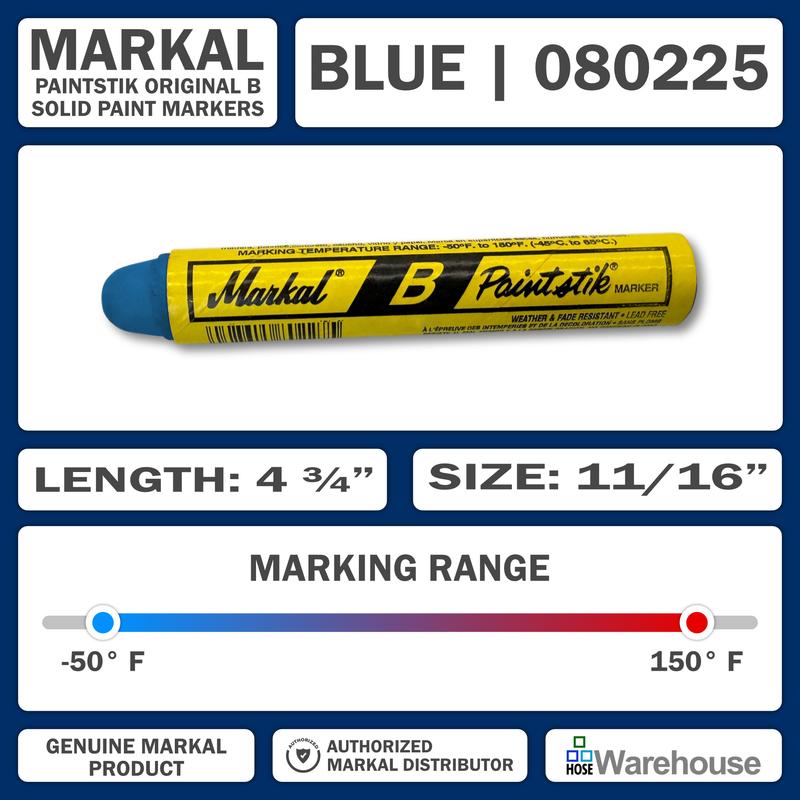 080225 by Markal | B Paintstik | Standard Size 11/16" x 4-3/4" | Blue