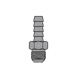 B-142-0407C Breco by Foster | 1/4" Hose Barb x 1/4" Male SAE 45° Flare | Straight