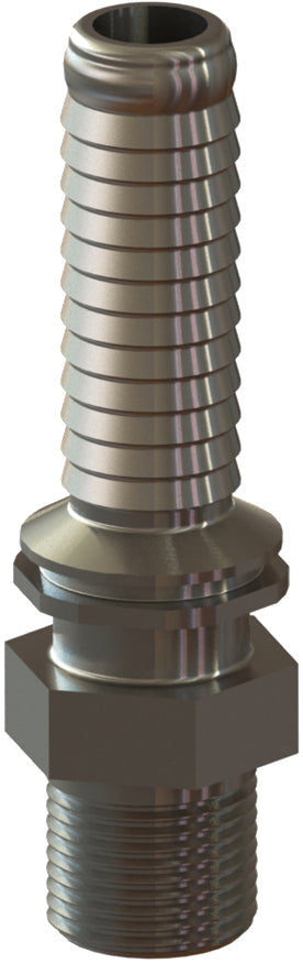 IMS-4X3 by Campbell Fittings | Ground Joint Coupling | Interlocking Male Stem | 1" Male NPT Thread x 3/4" Hose Barb | Straight | Steel