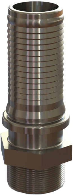 IMS-5 by Campbell Fittings | Ground Joint Coupling | Interlocking Male Stem | 1-1/4" Male NPT Thread x 1-1/4" Hose Barb | Straight | Steel