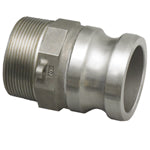 F125AL by Campbell Fittings | Insta-Lock™ | Cam & Groove Coupling | Type F | 1-1/4" Male Adapter x 1-1/4" Male NPT Thread | Aluminum