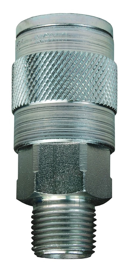 3JM2 by Dixon Valve | Pneumatic Quick Disconnect Coupling | J-Series | 1/4" Male NPTF x 3/8" Automotive Interchange | Socket | Nitrile Seal | Steel