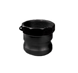 A050P by Jason Industrial | 1/2" SCH.80 Cam and Groove | Part A | Male Adapter x Female NPT Thread | Black | Polypropylene