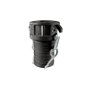 C075P by Jason Industrial | 3/4" SCH.80 Cam and Groove | Part C | Female Coupler x Hose Shank | Black | Polypropylene