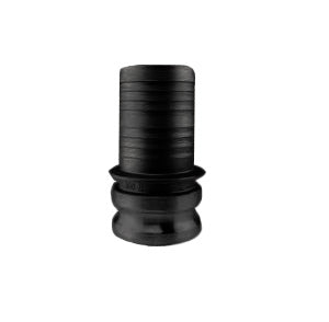 E300P by Jason Industrial | 3" SCH.80 Cam and Groove | Part E | Male Adapter x Hose Shank | Black | Polypropylene