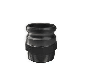 F050P by Jason Industrial | 1/2" SCH.80 Cam and Groove | Part F | Male Adapter x Male NPT Thread | Black | Polypropylene