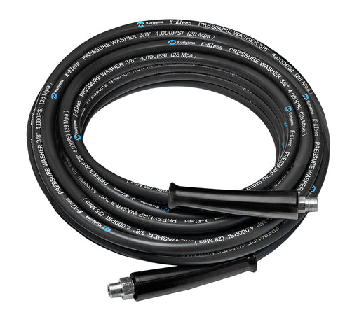 KK4PW06BKMMSX100 Alfagomma by Kuriyama | KK4PW™ Series | K-Kleen™ Pressure Washer Hose Assembly | Rigid Male NPT x Swivel Male NPT Ends | 3/8" ID | 0.61" OD | 4000 PSI | Black | 100ft