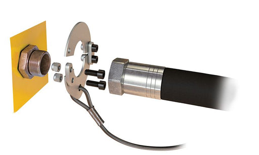 KH-STOPFUDIN34OP Stopflex by Kuriyama | Hydraulic Hose Safety Retention System | Nipple Retention System Open 24° Cone Connector (DIN) | Large Cutting Plate | M8 Size | 1.339" ID | 17.717" Length | Pack of 10