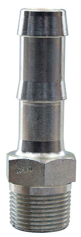 KHN332 by Dixon Valve | King Steel Hex Nipple | For Two Clamps | 3/8" Male NPT x 3/8" Hose ID | Plated Steel