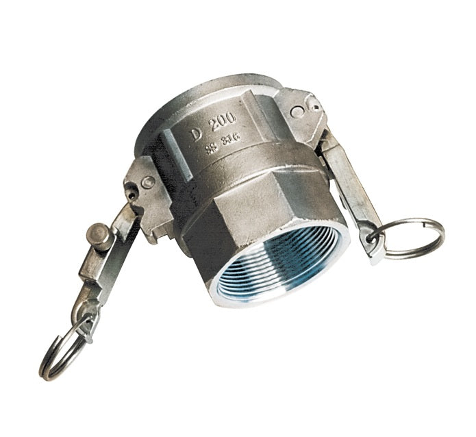 KLOC-SS-D150 by Kuriyama | KLOC-SS-D Series | Part D | K-Loc™ Auto Lock Quick Acting Cam & Groove Adapter | 1-1/2" Coupler x 1-1/2" Female NPT | 316 Stainless Steel