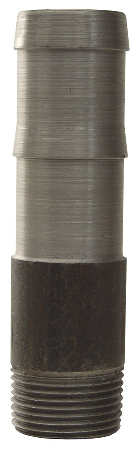 KRN1210 by Dixon Valve | King Steel Round Nipple | For Two Clamps | 1-1/4" Male NPT x 1-1/2" Hose ID | Unplated Steel