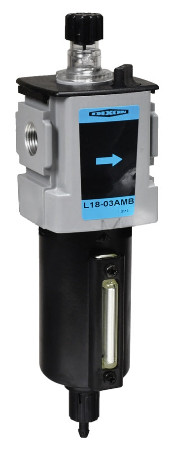 L18-03AMB Wilkerson EconOmist® by Dixon Valve | L18-Series | Compact Lubricator | 3/8" Size | 90 SCFM | 4 oz. Metal Bowl