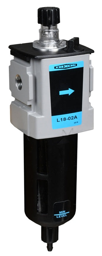 L18-04A Wilkerson EconOmist® by Dixon Valve | L18-Series | Compact Lubricator | 1/2" Size | 96 SCFM | 4 oz. Transparent Bowl