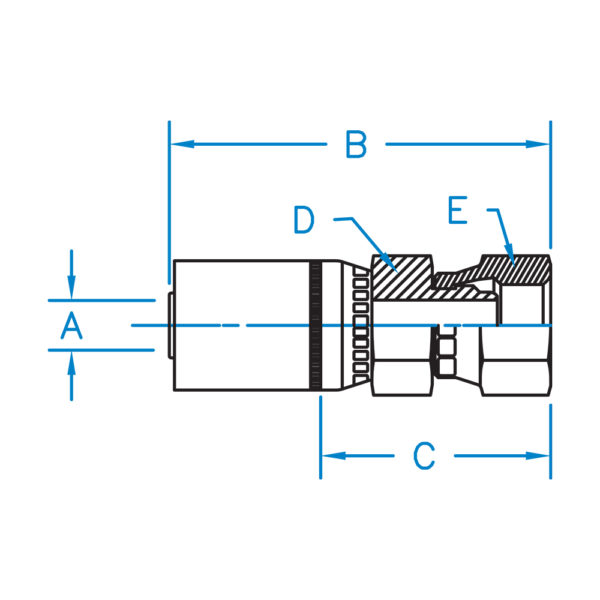 LF-04-05 by Kurt Hydraulics | Female Flareless | Swivel | 24° Cone | Line Fit Sleeveless Design | for 1/4" Hose ID