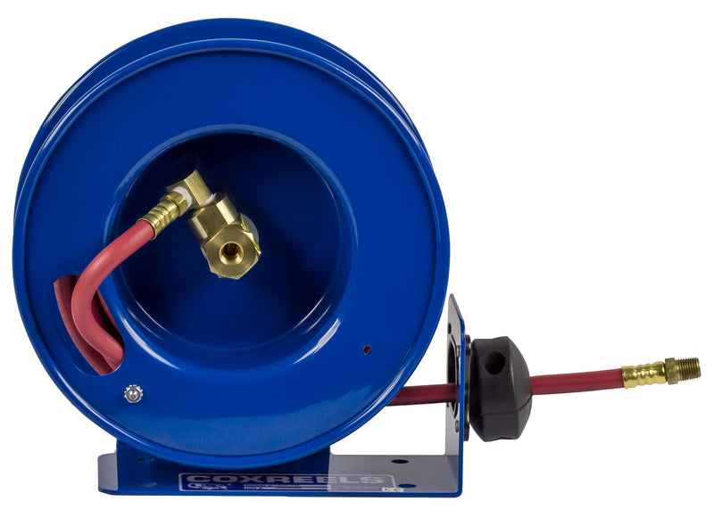 LG-LP-310 by Coxreels | LG Series | 300 PSI Spring Driven Hose Reel | 3/8" Hose ID, 3/8" FNPT Inlet x 3/8" MNPT Hose End | Steel | 10ft PVC Hose Included