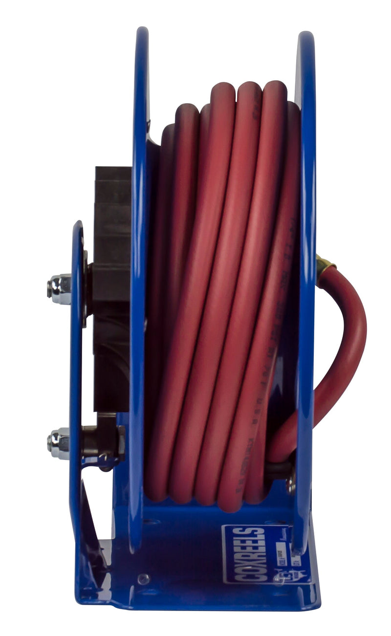 LG-LP-320 by Coxreels | LG Series | 300 PSI Spring Driven Hose Reel | 3/8" Hose ID, 3/8" FNPT Inlet x 3/8" MNPT Hose End | Steel | 20ft PVC Hose Included