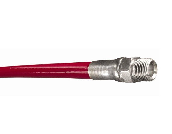 LLRD-MM04X600 Piranha® by Kuriyama | LLRD Series | Jetting Line Hose Assembly | 5000 PSI | 1/4" ID | 0.50" OD | 1/4" Male NPTF x 1/4" Male NPTF | Red | 600ft Length