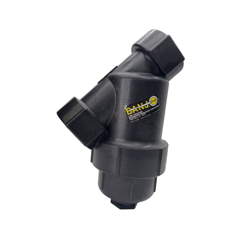 LS100-40 by Banjo | Line Y Strainer | 1" x 1" Female NPT with 40 Mesh Stainless Steel Screen | 200 PSI | Polypropylene