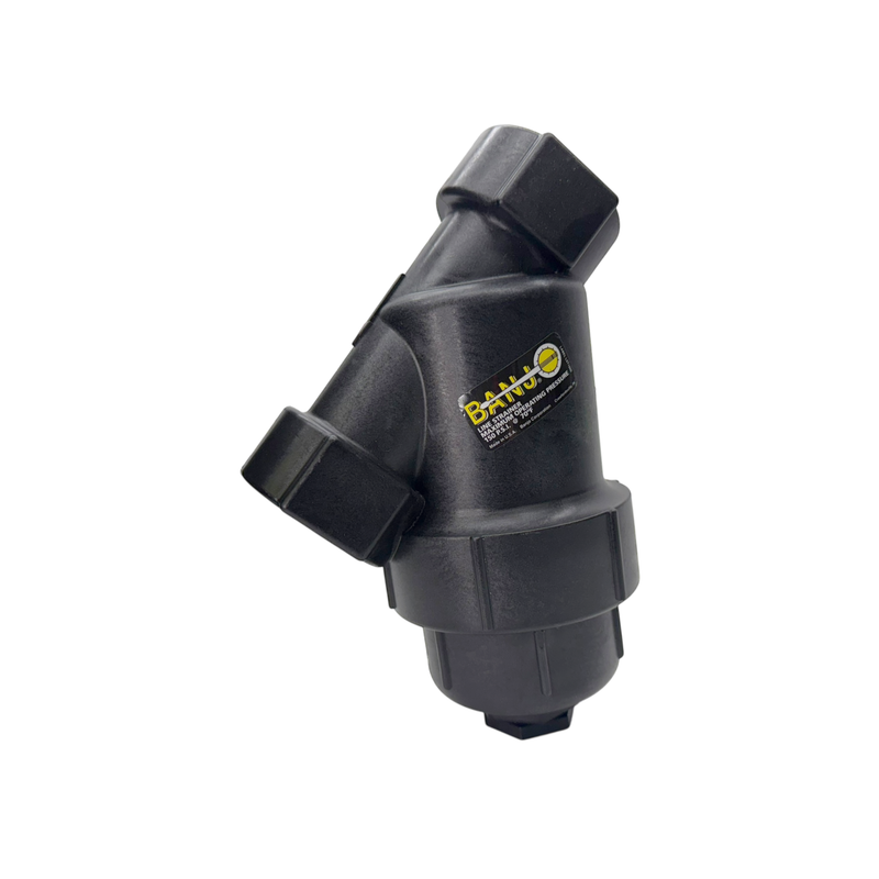 LS100-80 by Banjo | Line Y Strainer | 1" x 1" Female NPT with 80 Mesh Stainless Steel Screen | 200 PSI | Polypropylene