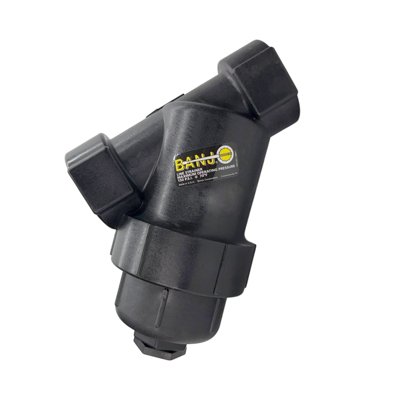 LS150-50 by Banjo | Line Y Strainer | 1-1/2" x 1-1/2" Female NPT with 50 Mesh Stainless Steel Screen | 150 PSI | Polypropylene
