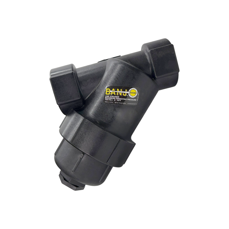 LS200-50 by Banjo | Line Y Strainer | 2" x 2" Female NPT with 50 Mesh Stainless Steel Screen | 150 PSI | Polypropylene | Pack of 5