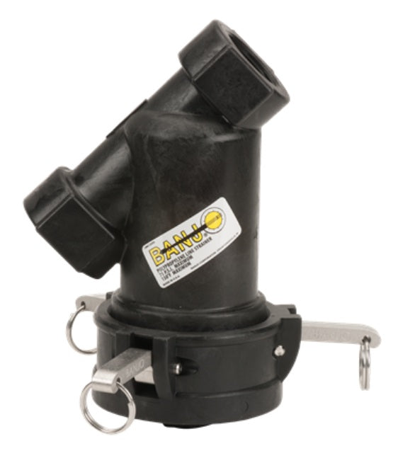 LSQ150-B/C by Banjo | LSQ Line Strainer | 1-1/2" x 1-1/2" Female NPT Body & Cap | EPDM Gasket | Polypropylene